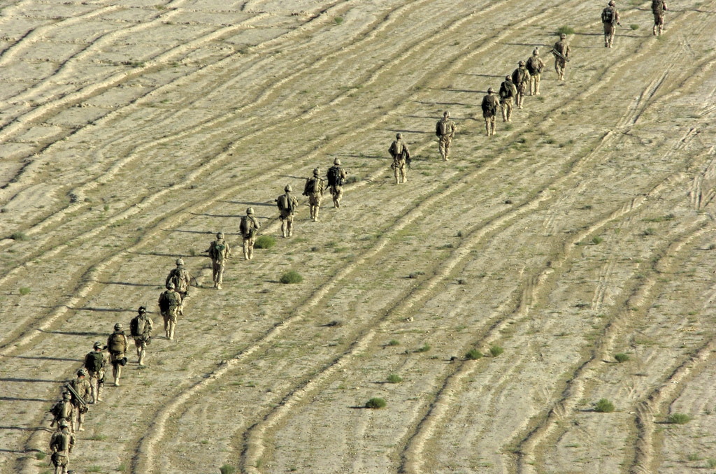 “Single file dismounted patrol” by ResoluteSupportMedia, CC BY 2.0